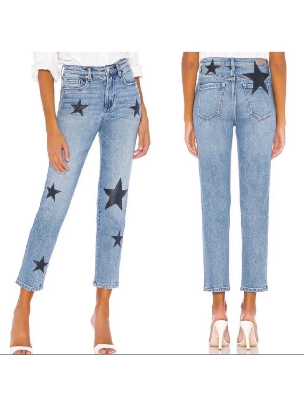 Blank NYC Madison Star Detail Jeans in Light Blue Denim Size 31